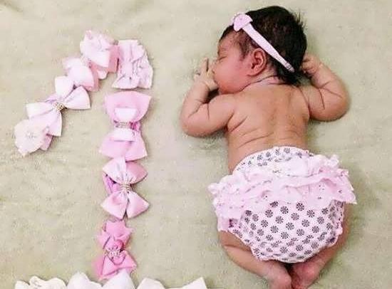 عکس ماهگرد نوزاد ساده