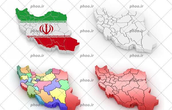 عکس نقشه ایران با رنگ پرچم