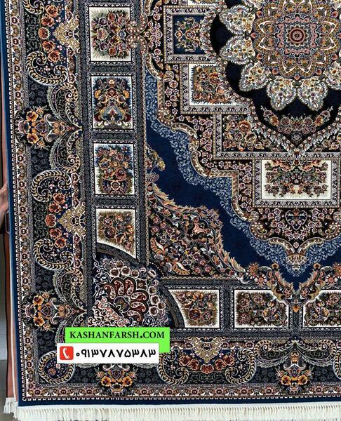 عکس فرش حوض نقره سرمه ای