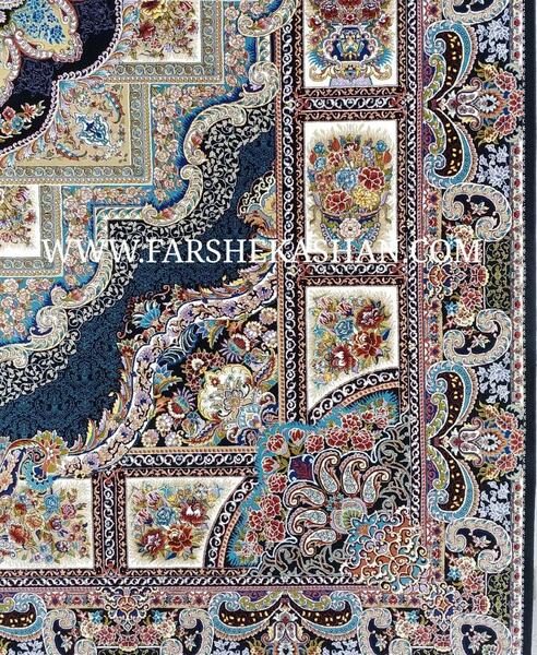 عکس فرش حوض نقره سرمه ای