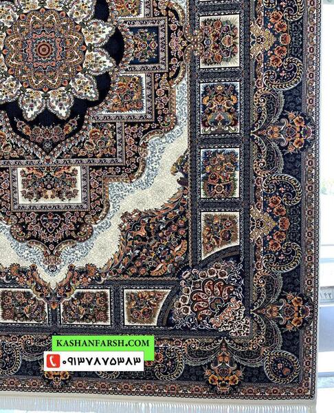 عکس فرش حوض نقره سرمه ای