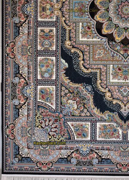 عکس فرش حوض نقره سرمه ای