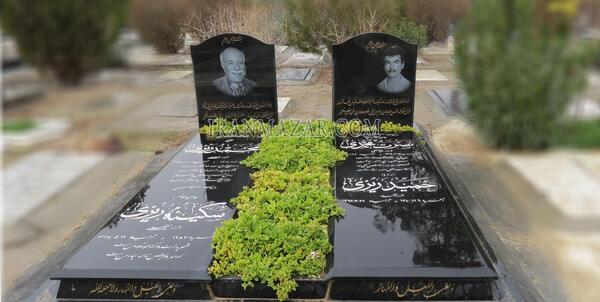عکس چهره روی سنگ قبر