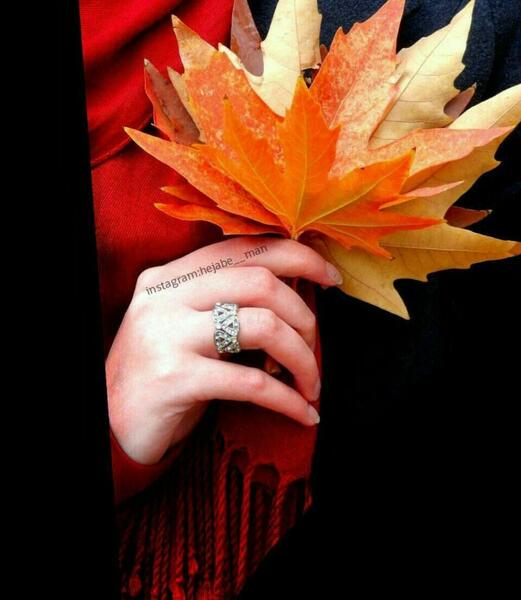 عکس برگ پاییزی دخترانه