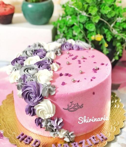 عکس کیک تولد دخترانه رنگ صورتی