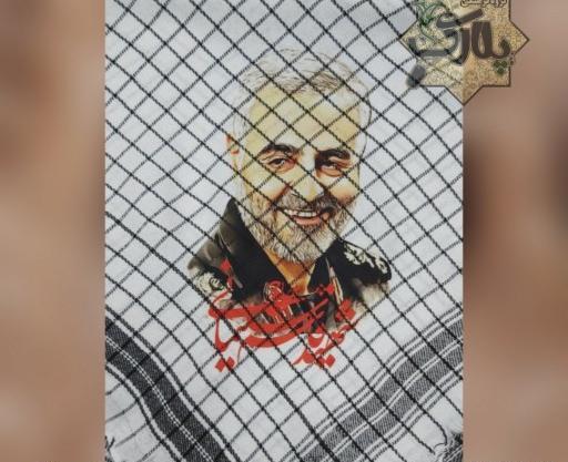 عکس حاج قاسم سلیمانی با چفیه به سر
