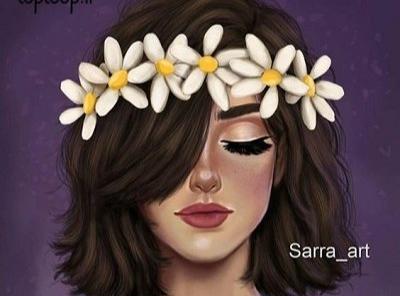 عکس نقاشی دختر گریون