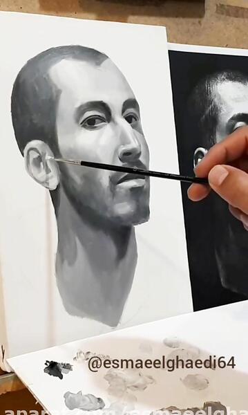 عکس بهرام افشاری برای نقاشی