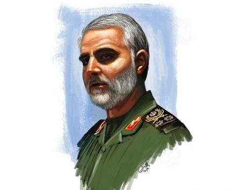 عکس سردار سلیمانی نقاشی ساده