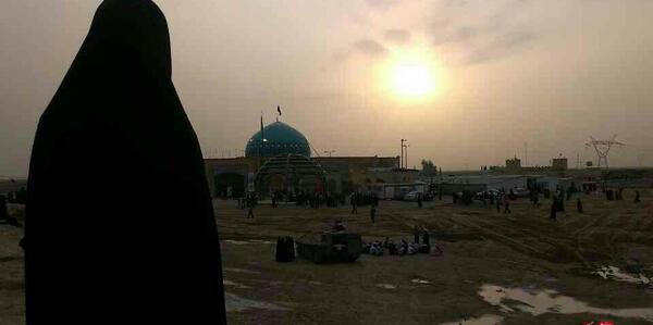 عکس دختر چادری در غروب آفتاب