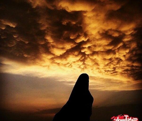 عکس دختر چادری در غروب آفتاب