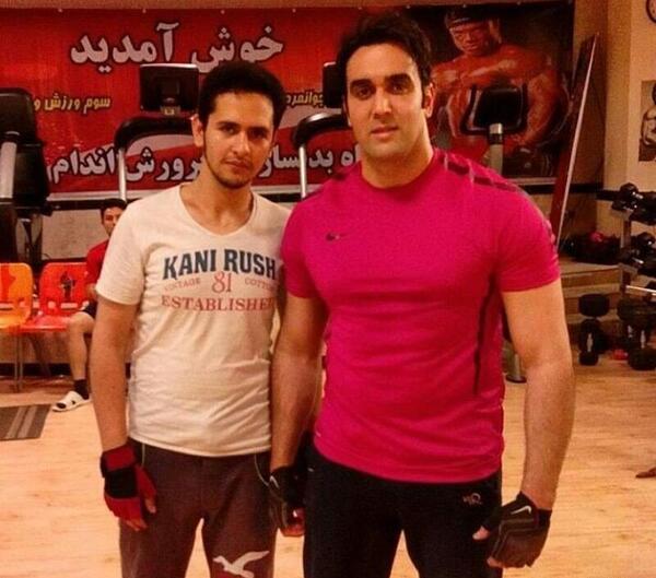 عکس پوریا پورسرخ در باشگاه بدنسازی