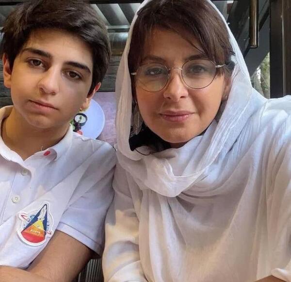 عکس سیما تیرانداز و پسرش