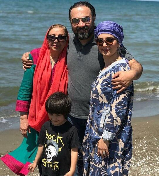 عکس برزو ارجمند و همسرش و پسرش