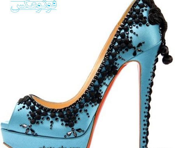 عکس کفش پاشنه بلند فیروزه ای