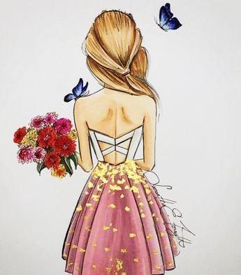 عکس نقاشی لباس دخترانه