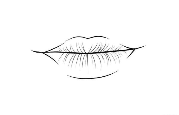 عکس نقاشی لب ساده