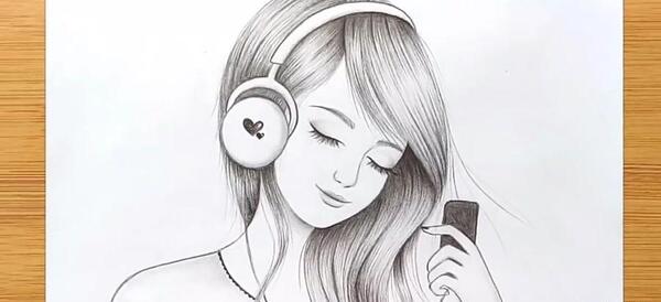 عکس نقاشی دختر شاد