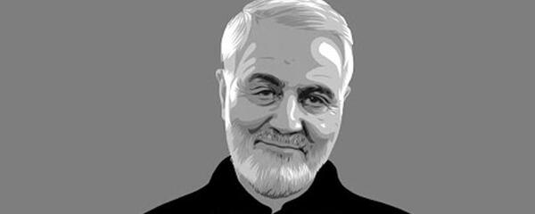 عکس سردار سلیمانی سیاه سفید