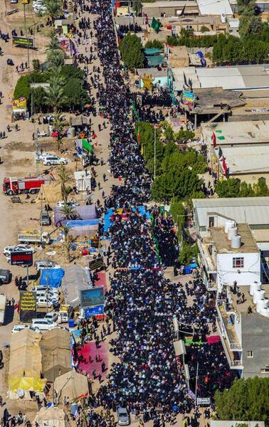 عکس هوایی پیاده روی اربعین
