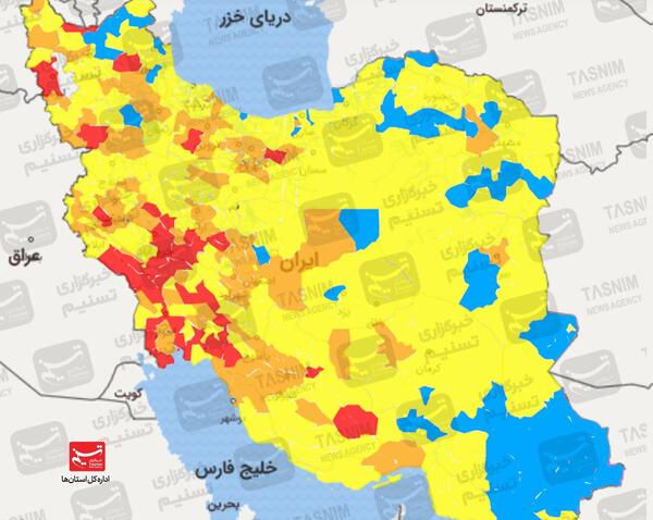 عکس نقشه ایران وضعیت کرونا