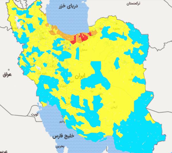 عکس نقشه ایران وضعیت کرونا