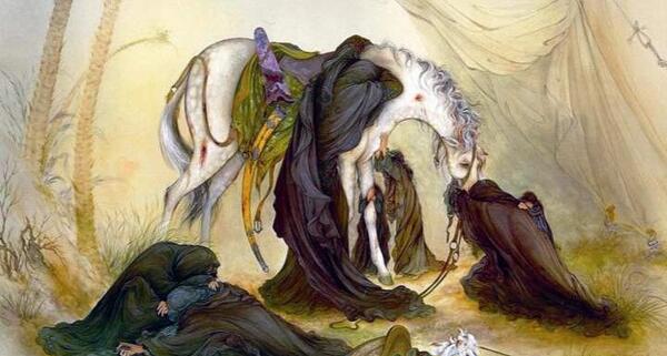 عکس امام حسین موقع شهادت