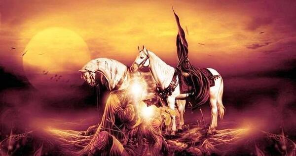 عکس امام حسین موقع شهادت