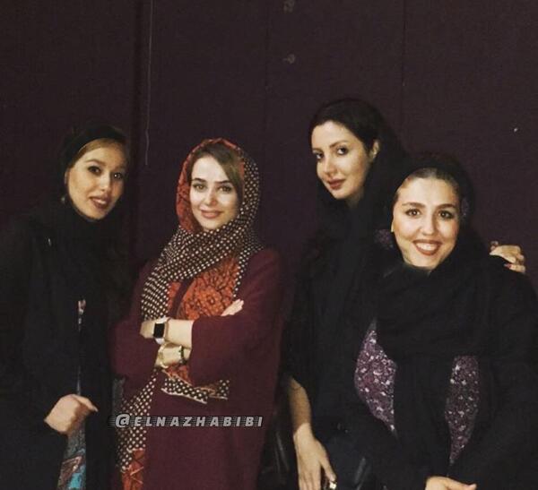 عکس الناز حبیبی کنار دوستانش