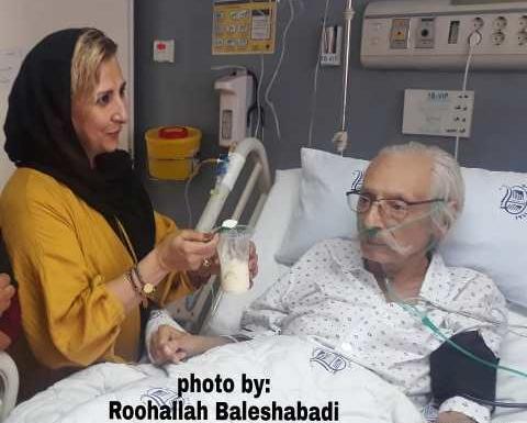 عکس جمشید مشایخی در بستر بیماری