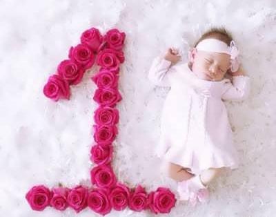عکس نوشته یک ماهگی نوزاد