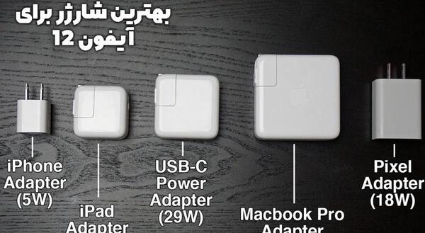 عکس شارژر گوشی ایفون ۱۲