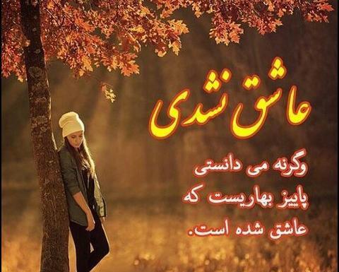 عکس نوشته پاییز بهاریست که عاشق شده است