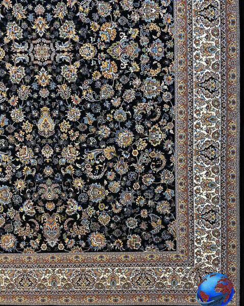 عکس فرش سرمه ای گلریز