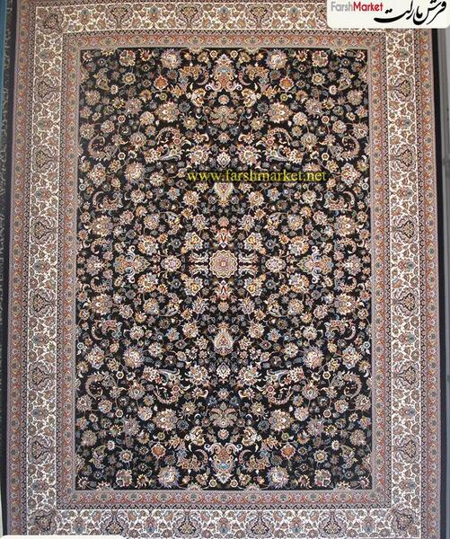 عکس فرش سرمه ای گلریز