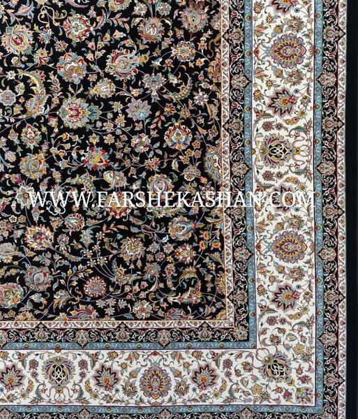 عکس فرش سرمه ای گلریز