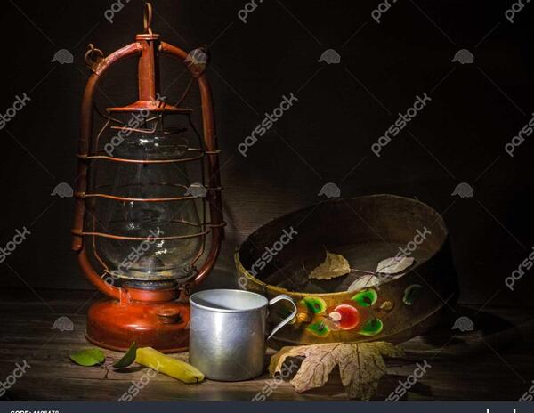 عکس قدیمی چراغ نفتی