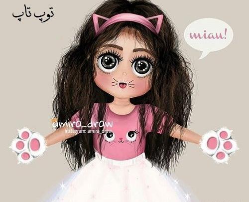 عکس نقاشی عروسک دخترانه