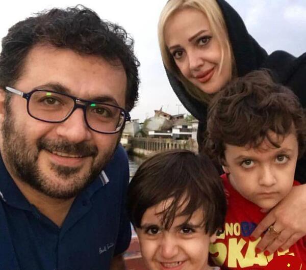 عکس احمد نجفی و همسر و فرزندانش