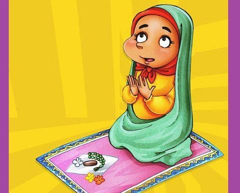 عکس نقاشی دختر در حال قنوت
