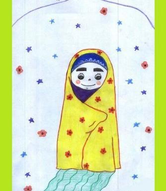 عکس نقاشی دختر در حال قنوت