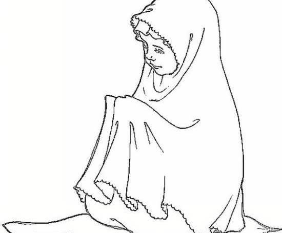 عکس نقاشی دختر در حال قنوت