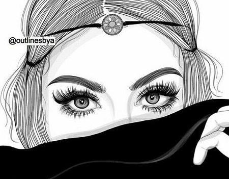عکس نقاشی دخترانه سیاه سفید