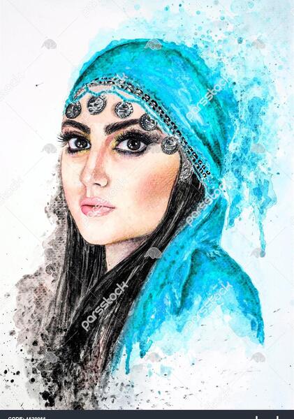 عکس نقاشی دختر گیلانی