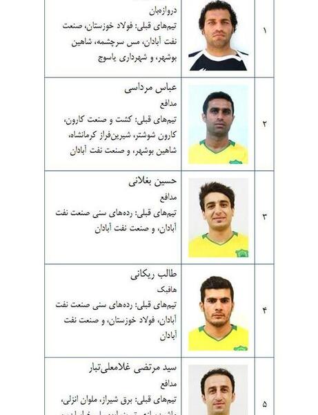 عکس بازیکنان تیم صنعت نفت آبادان