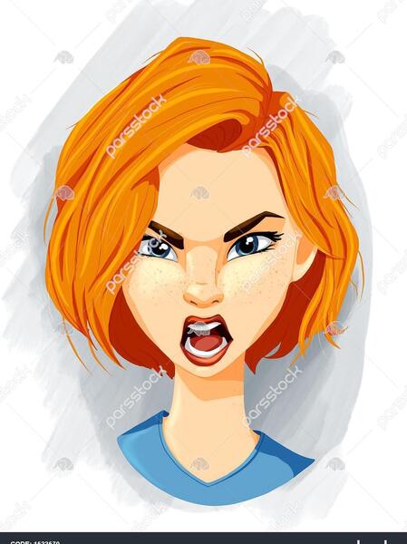 عکس نقاشی دختر عصبانی