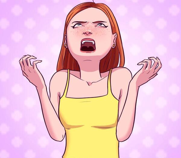 عکس نقاشی دختر عصبانی