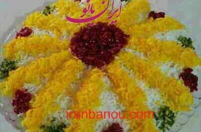 عکس تزیین زعفران روی برنج