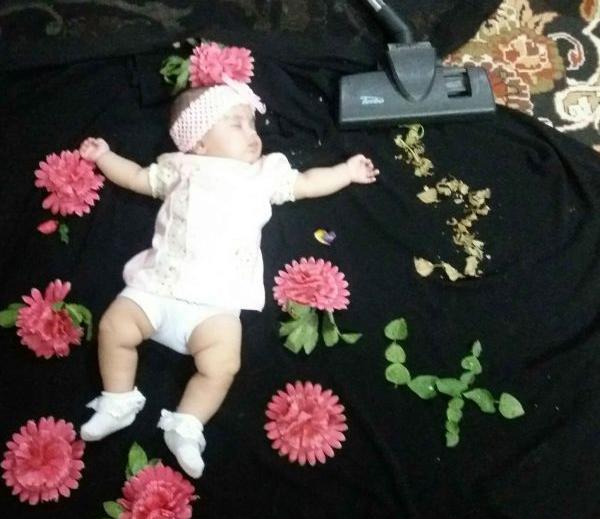 ایده عکس ماهگرد نوزاد چهار ماهگی