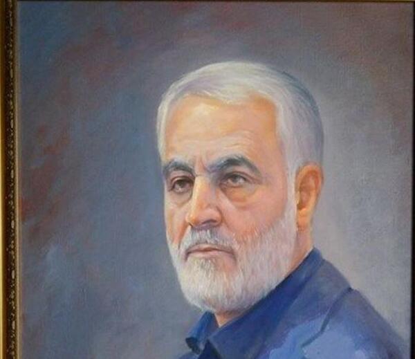 عکس سردار سلیمانی نقاشیش